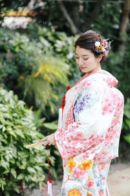 色打掛_白地_生花