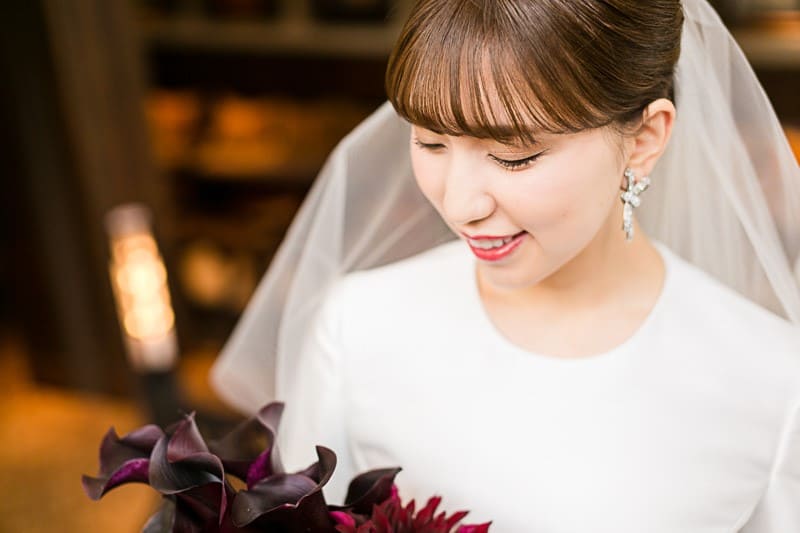 REEM ACRA(リーム・アクラ)のAラインをお召しになった花嫁様の披露宴の様子