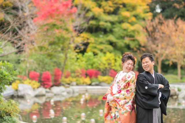 紅葉に映えるザ・トリート・ドレッシング和装