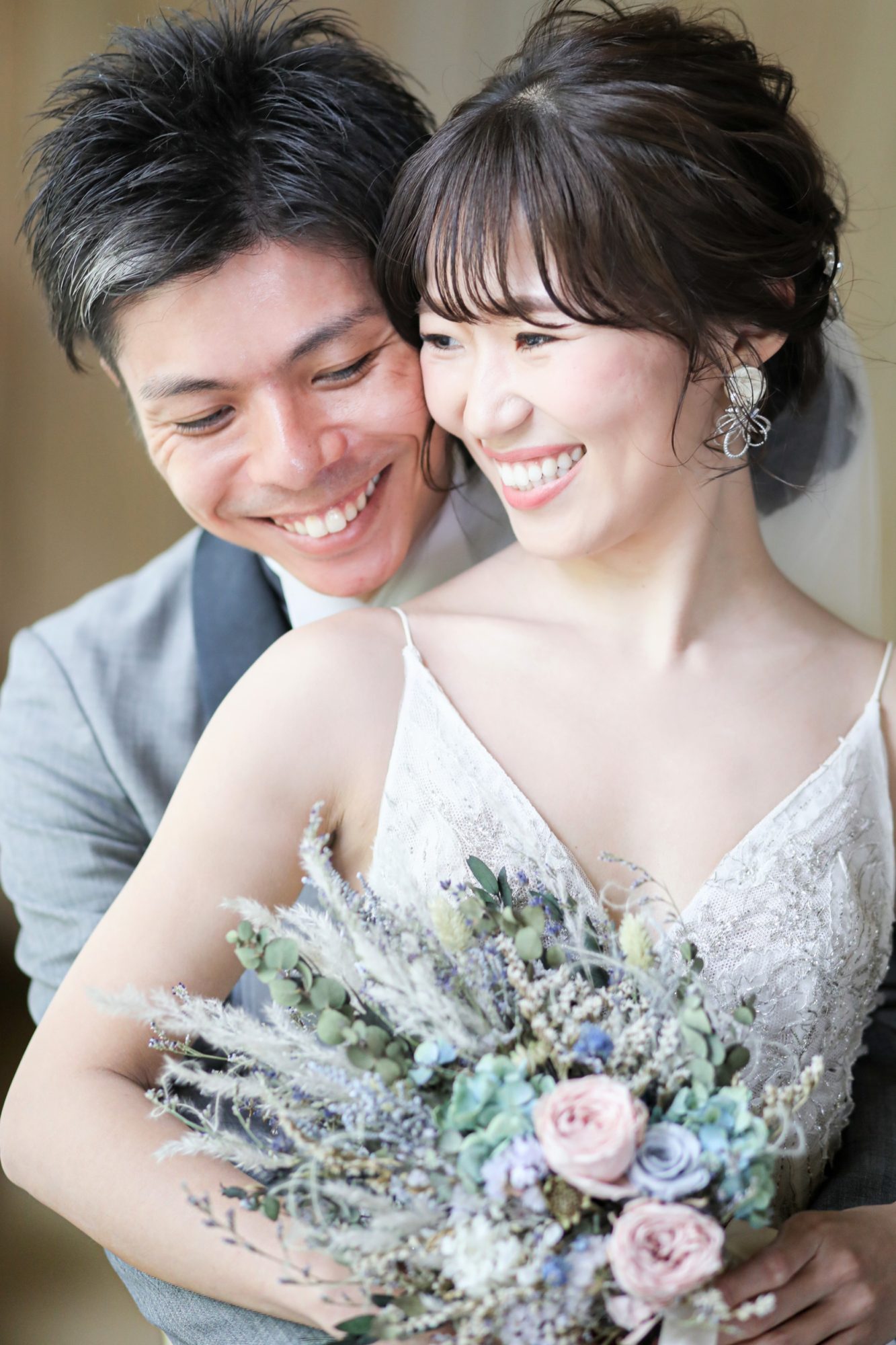 自然と光溢れる会場、THE GARDEN ORIENTAL OSAKAの新チャペルでモニークルイリエのウェディングドレスでお式されたおふたり