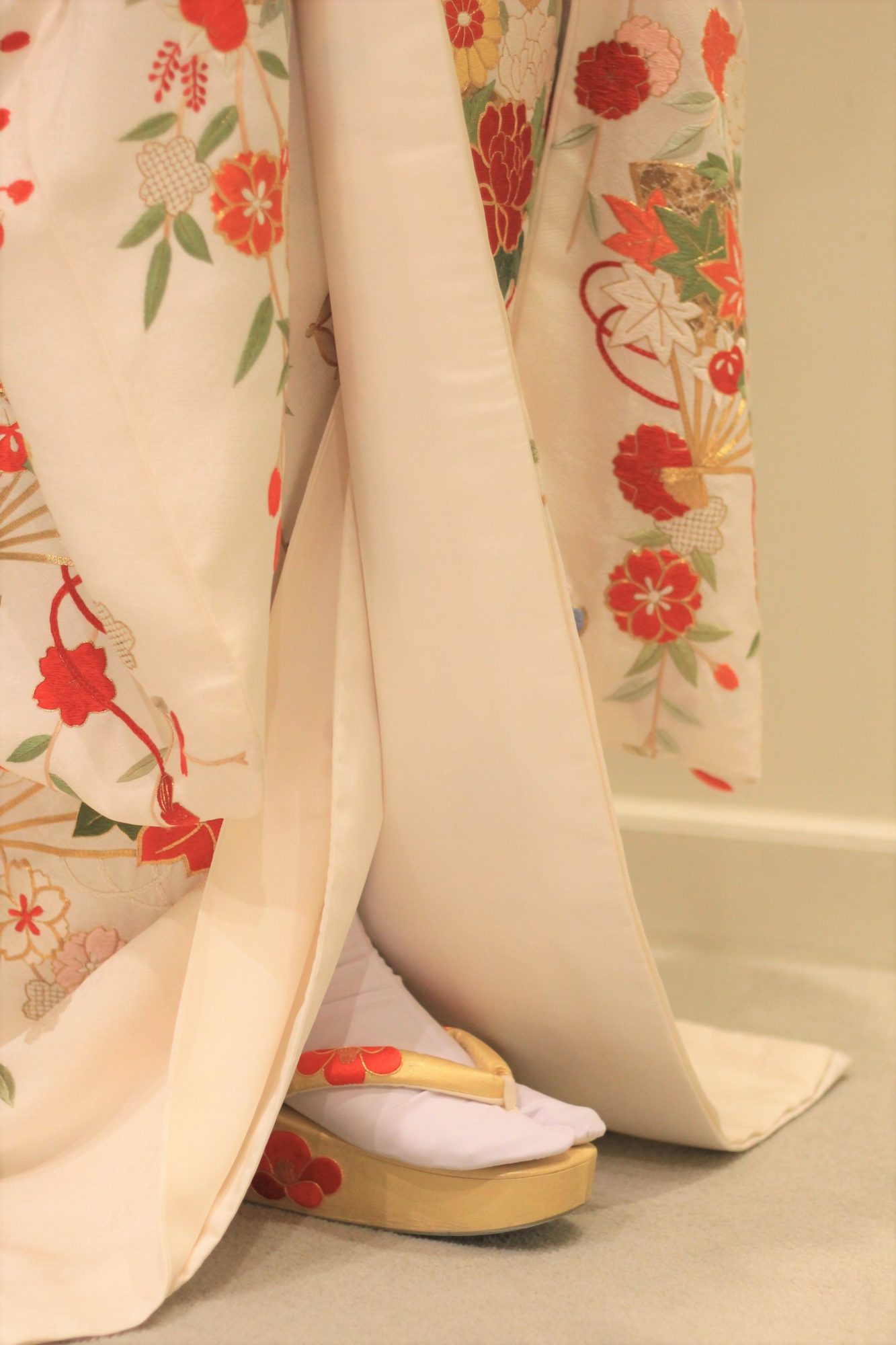草履と本振袖の組み合わせが爽やかな和装コーディネート