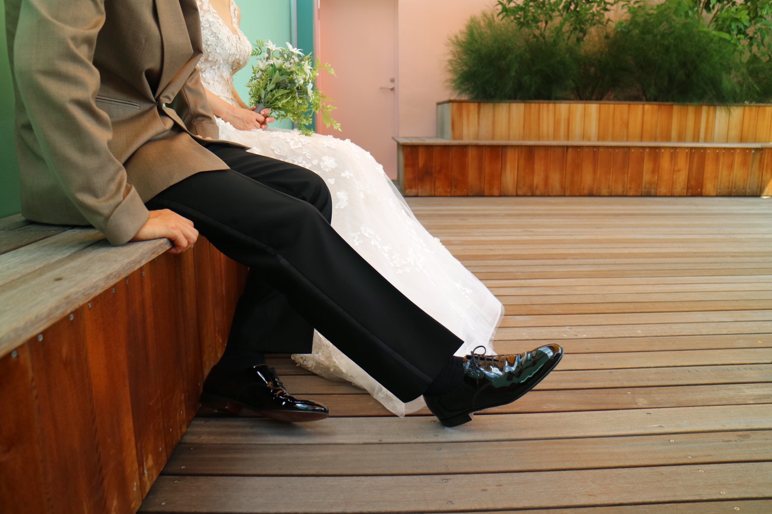 神戸の北野にあるホテル北野クラブで行うアットホームなパーティーにおすすめのナチュラルなAラインのドレス