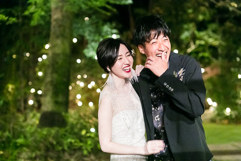 ザナンザンハウスでのナイトパーティーでジェニーパッカムのドレスをお召になられたご新婦様