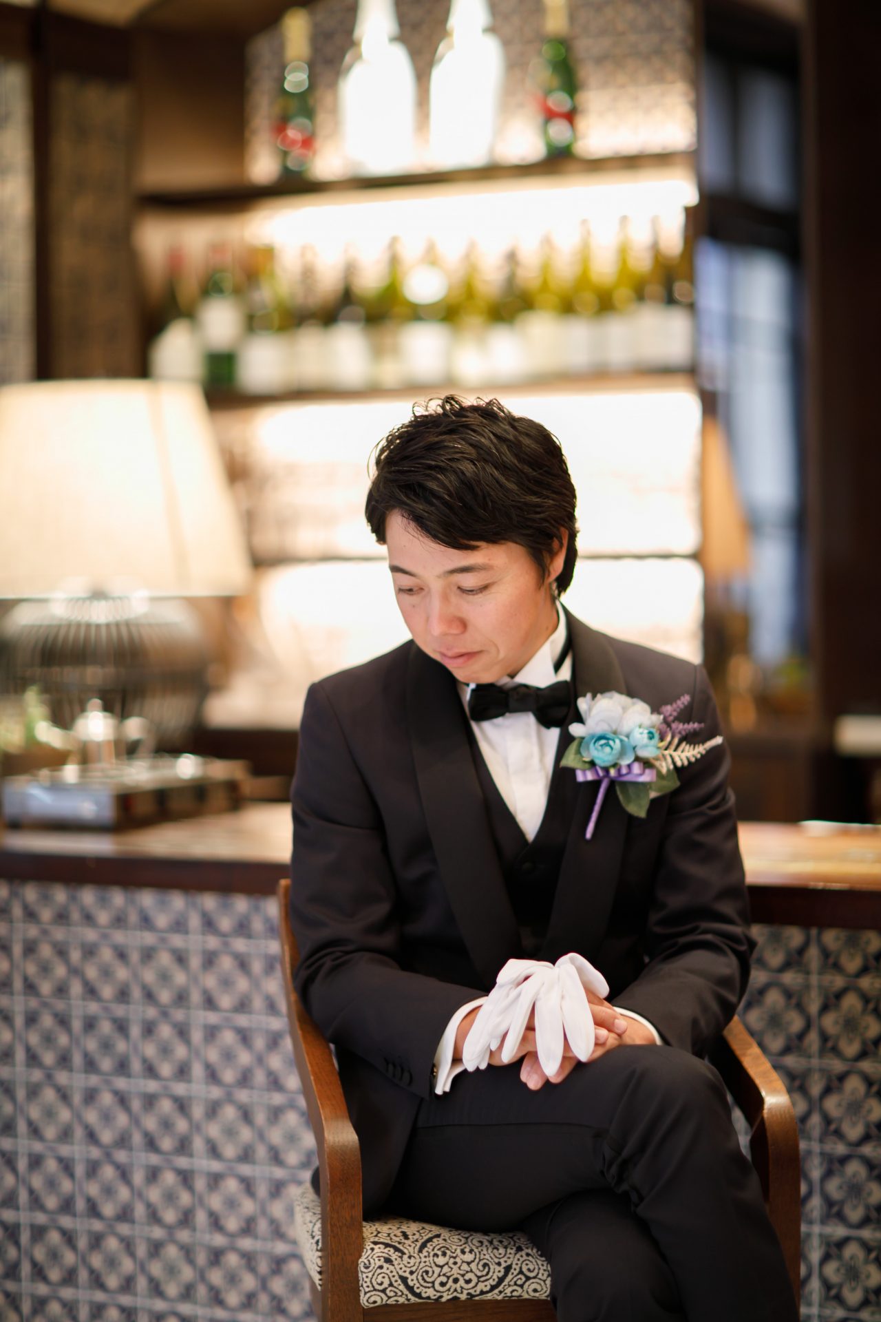 トリートでこだわりのタキシードをお召し頂きご結婚式を迎えるご新郎様