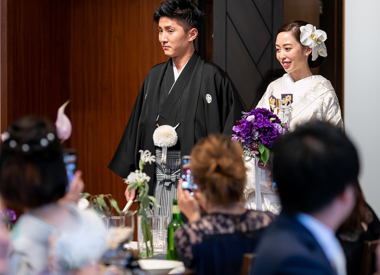 お色直しで白無垢にお召しかえになられたご新婦様