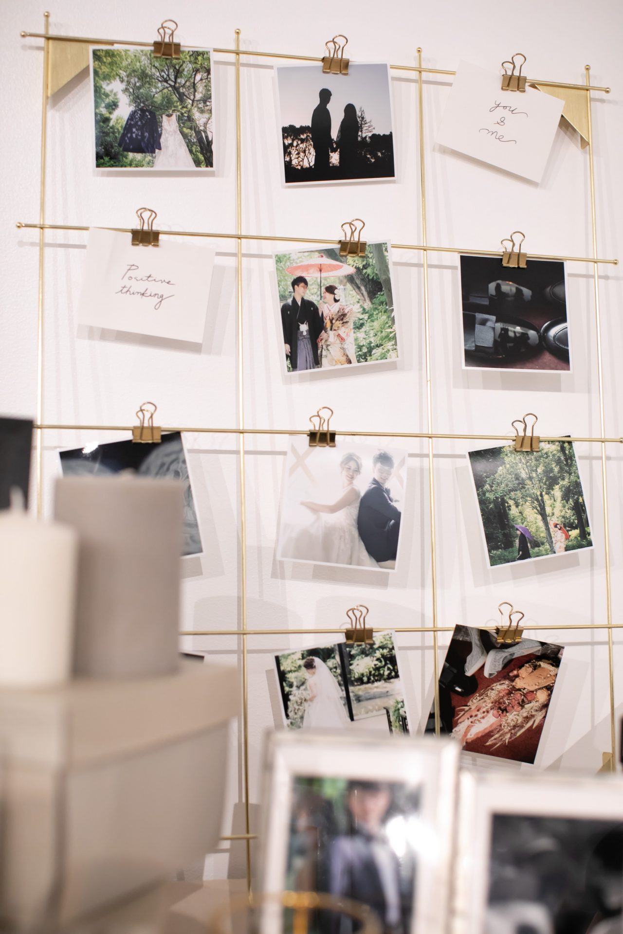 ザ・ガーデンオリエンタル大阪にてご結婚式を挙げられたお二人の前撮りのお写真を使われたウェルカムスペース