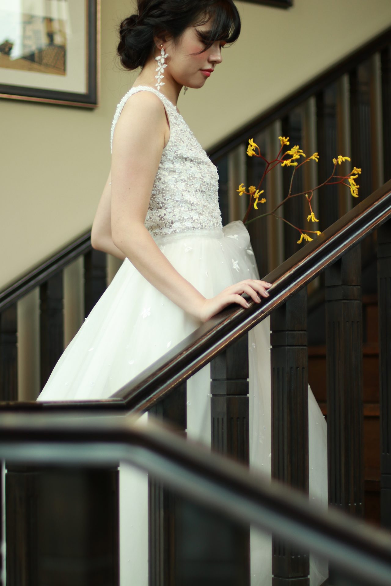 THE KAWABUN NAGOYAでお式をされる花嫁様におすすめのリームアクラのチュールのAラインのウエディングドレス