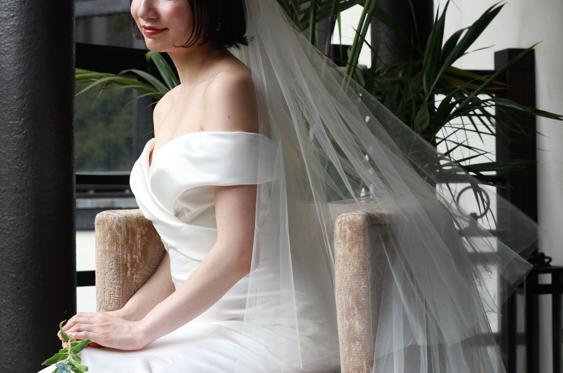 ザ・カワブンナゴヤでお式をされる花嫁様におすすめのモニークルイリエのマーメイドラインのウエディングドレス