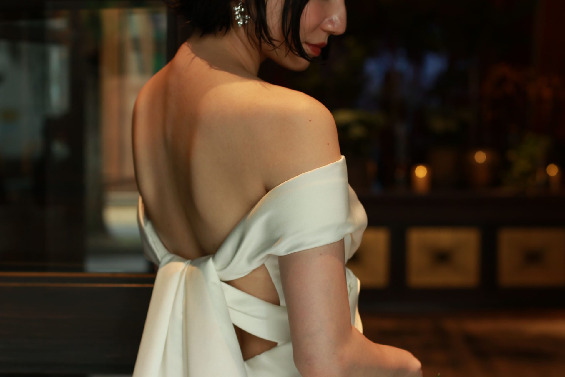 ザ・カワブンナゴヤでお式をされる花嫁様におすすめのモニークルイリエのマーメイドラインのウエディングドレス