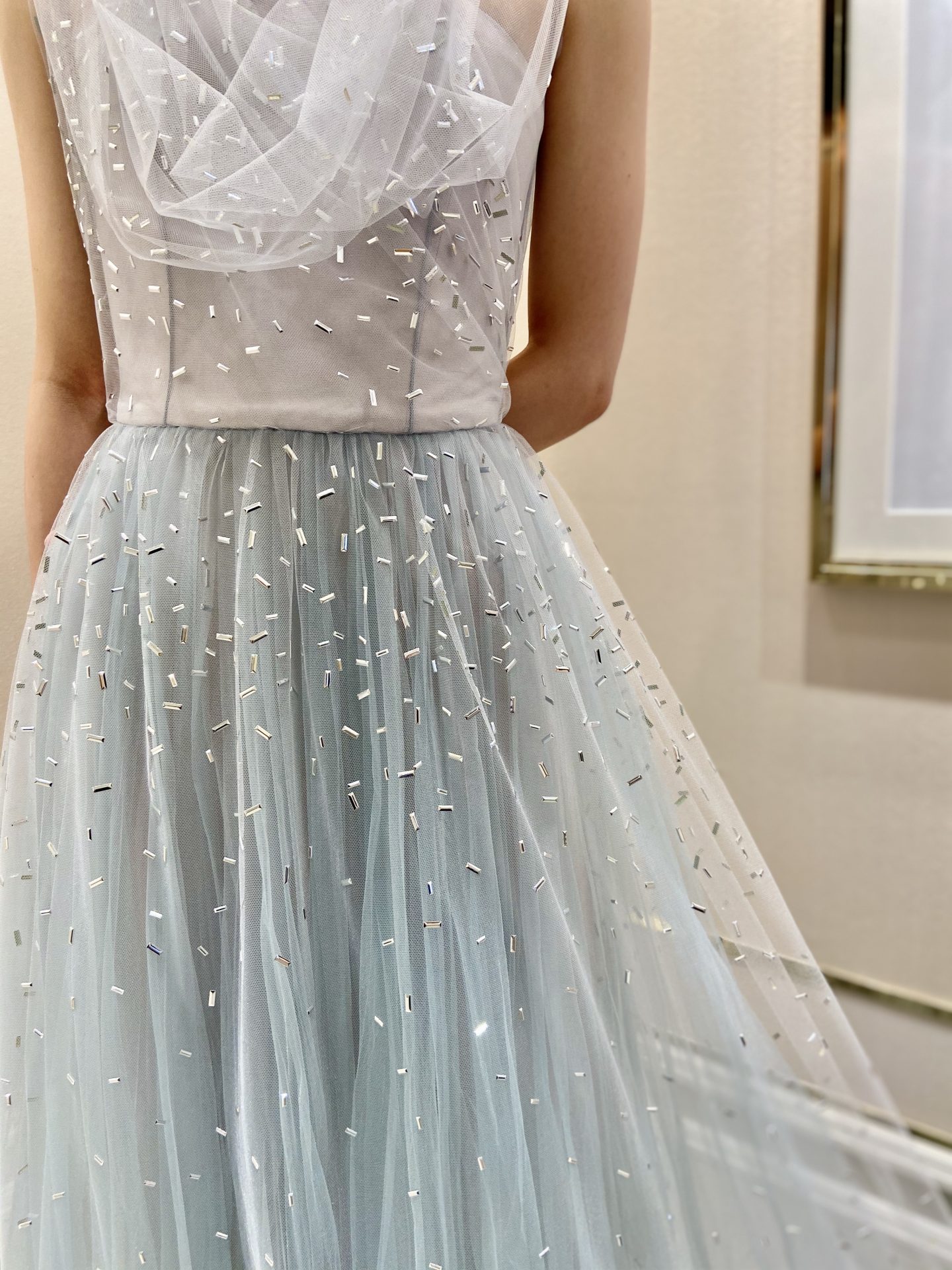 透明感のあるチュールとビジューが幻想的なザ・トリート・ドレッシングのカラードレス