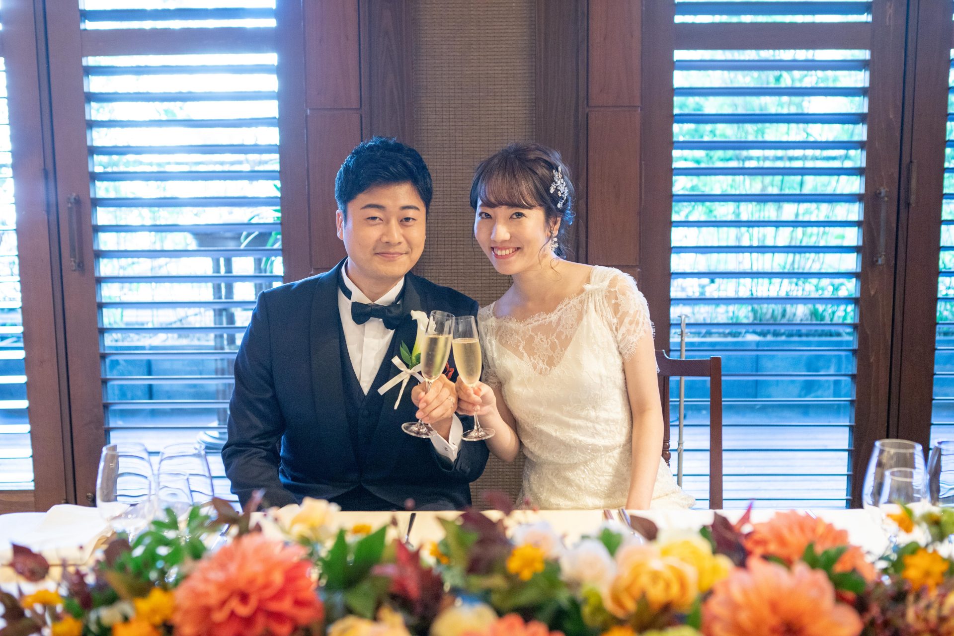 オリエンタルホテル神戸のクラシックウェディングはジェニーパッカムのレースが美しいウェディングドレス