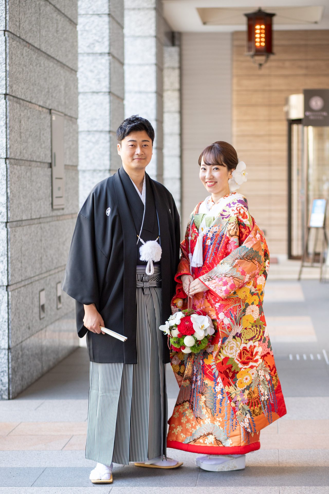 トリートドレッシングで人気の赤色のクラシックな色打掛