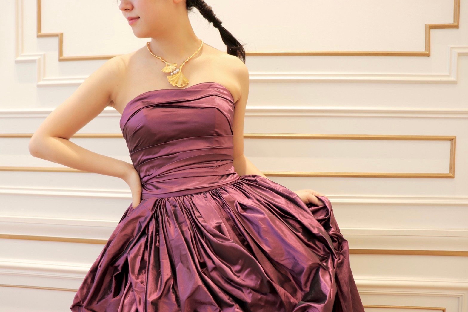 THE TREAT DRESSING名古屋店でお取り扱いしているお色直しにおすすめのパープルのカラードレス