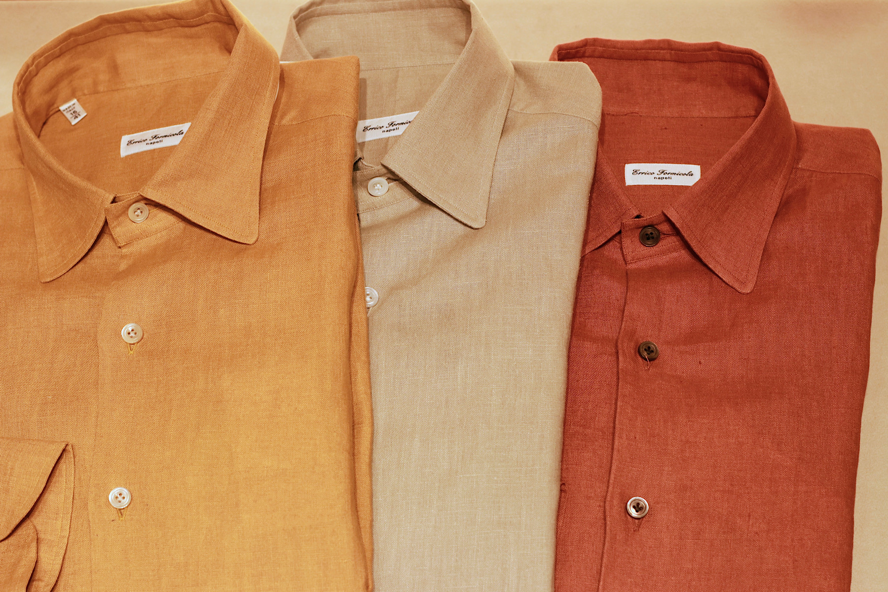 イタリアナポリのシャツブランドERRICO FORMICOLA(エリコ フォルミコラ)のリネンシャツ