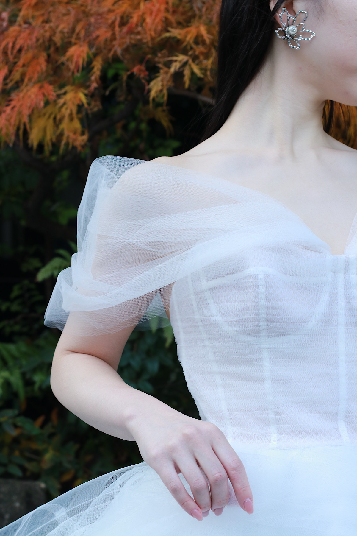 Oscar de la Renta(オスカー デ ラ レンタ)のロマンティックなチュールが生み出すプリンセスラインのウェディングドレス