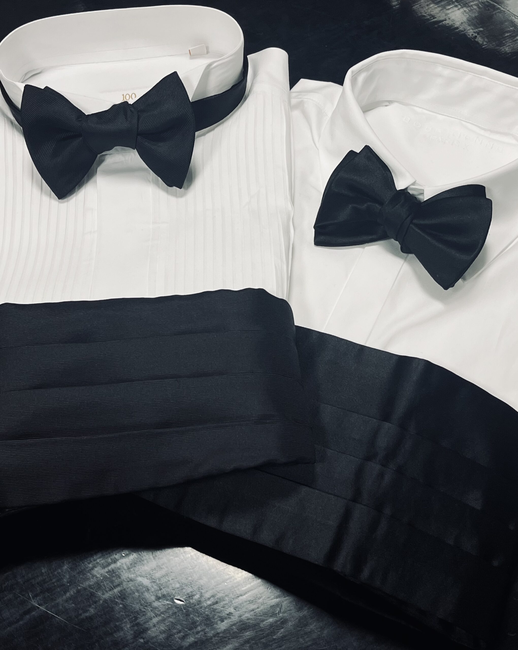 生地を合わせたサテン生地とグログラン生地のタイとカマーバンド