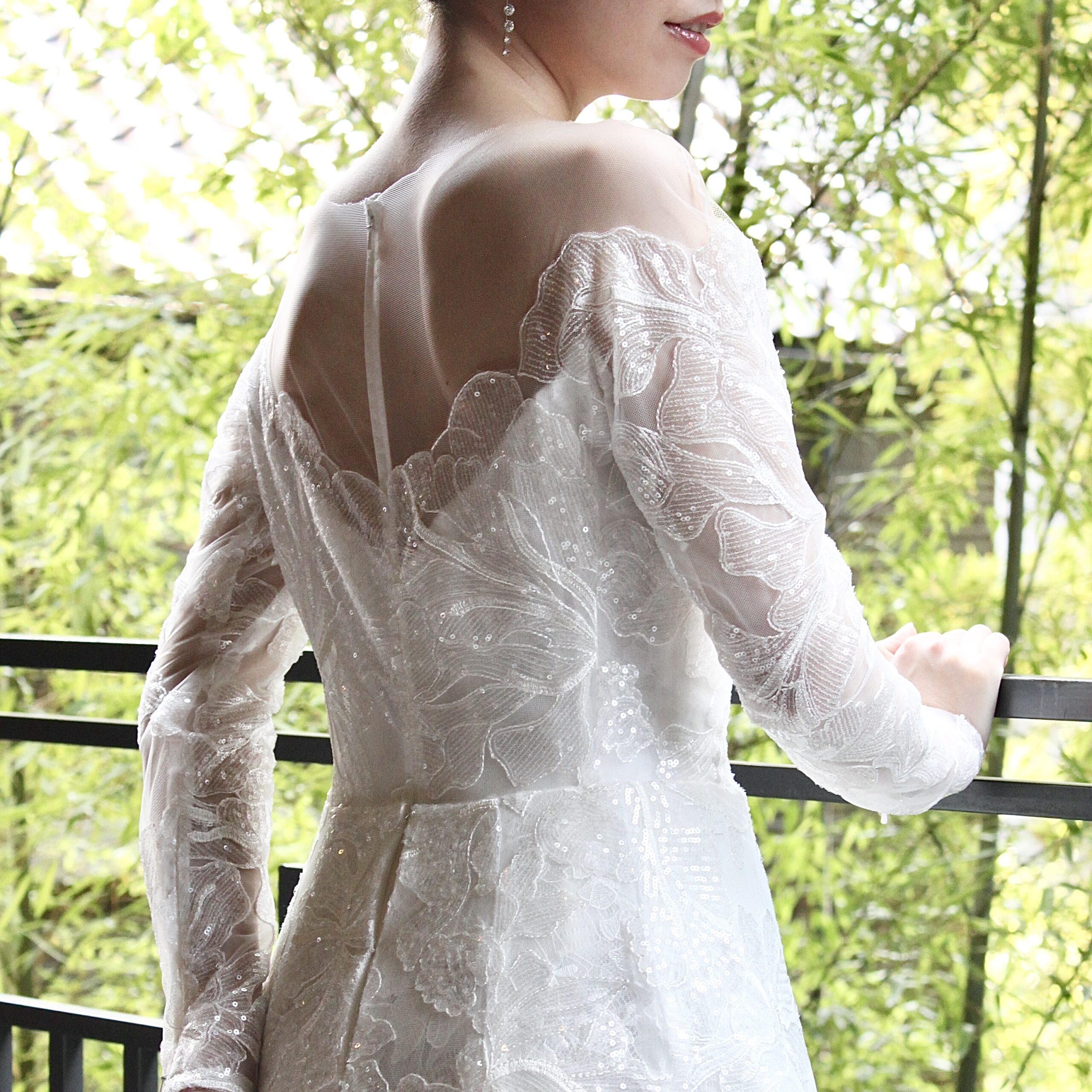 ザ トリート ドレッシングでお取り扱いしているReem Acra(リーム アクラ)のロングスリーブで繊細なレースが美しい新作Aラインウェディングドレスです