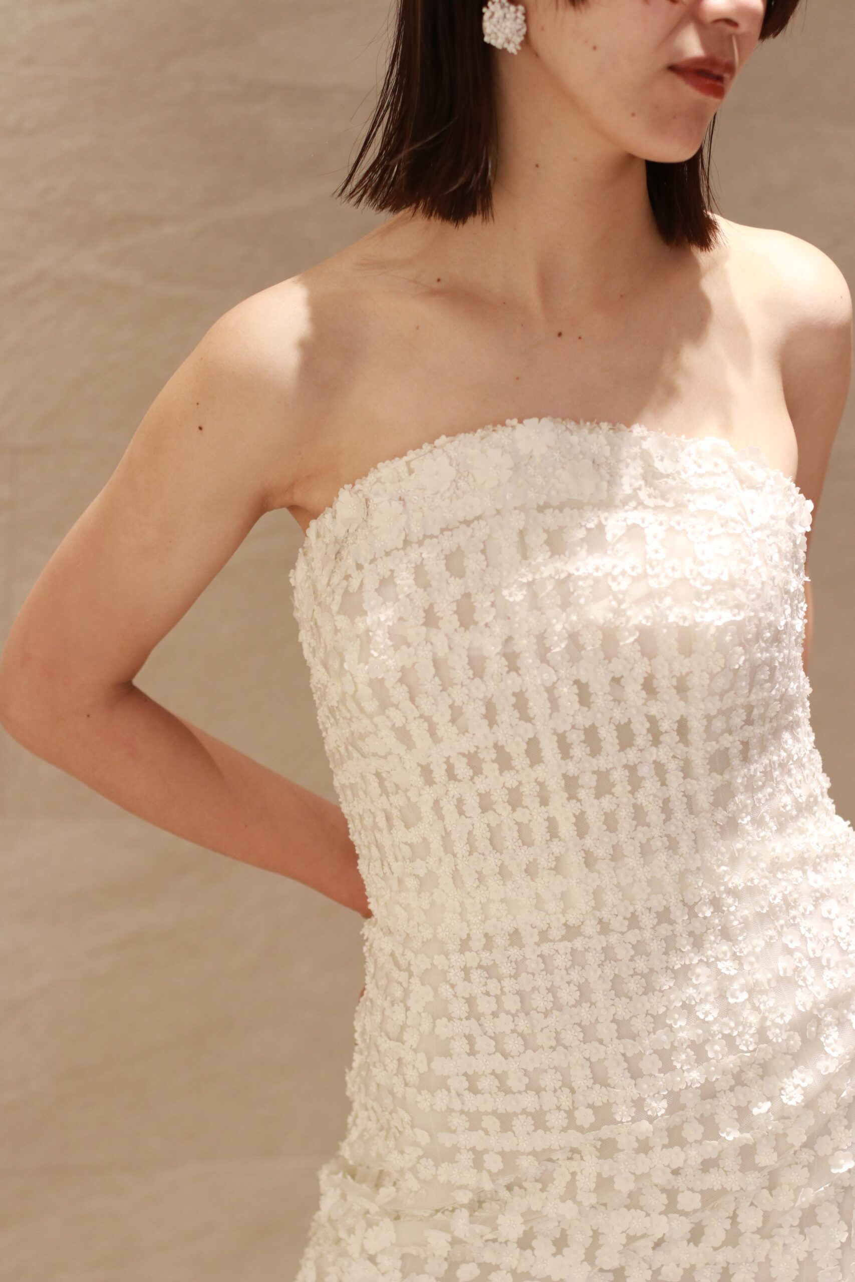 パレスホテル東京の提携ドレスショップトリートドレッシングより東京の花嫁におすすめするオスカーラレンタの新作マーメイドラインの新作ウェディングドレスのご紹介。