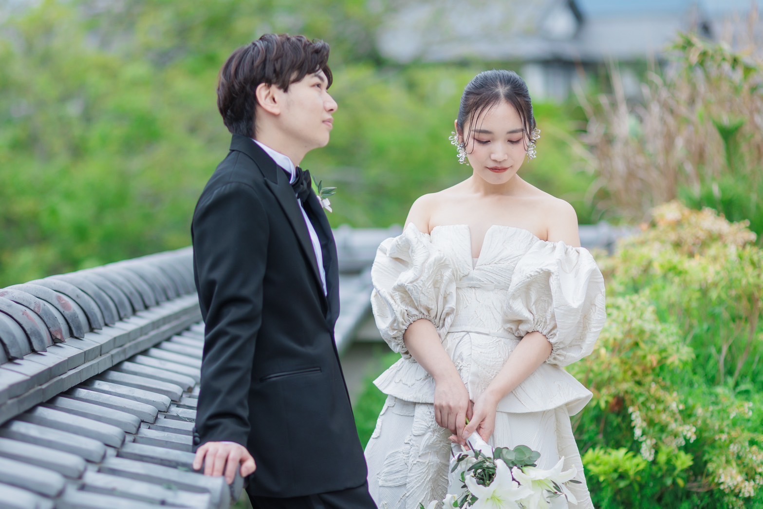 トリートドレッシング大阪店がおすすめする奈良の豊かな緑に囲まれた菊水楼での前撮りウェディング