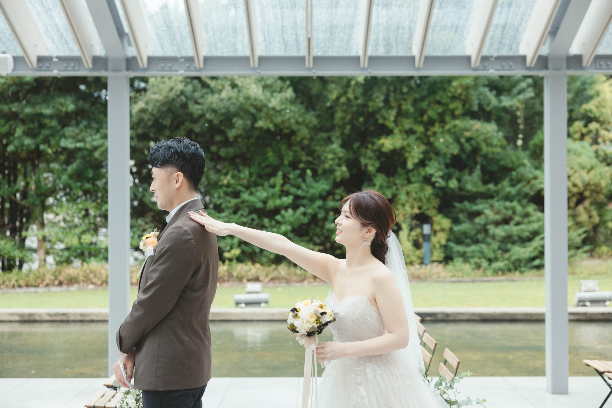 緑豊かな会場で行うファーストミートはよりお二人らしいあたたかな空間を演出できます