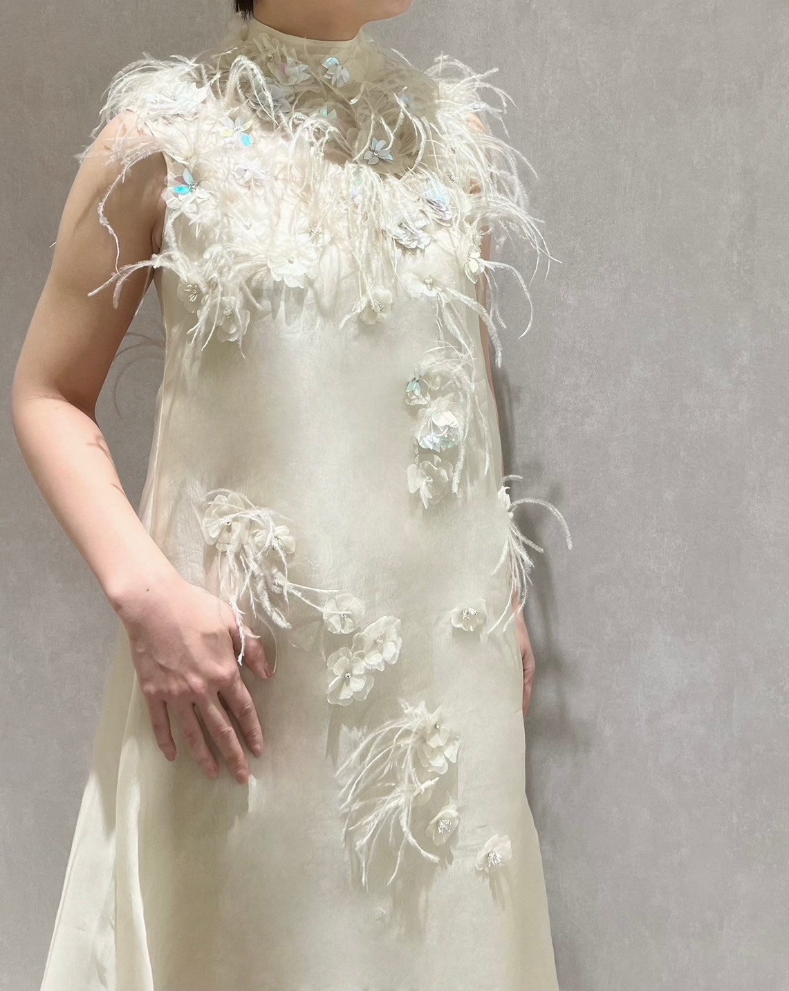 埼玉花嫁のお色直しにおすすめしたいお洒落なAラインのザ セカンド スキン コのウェディングドレス