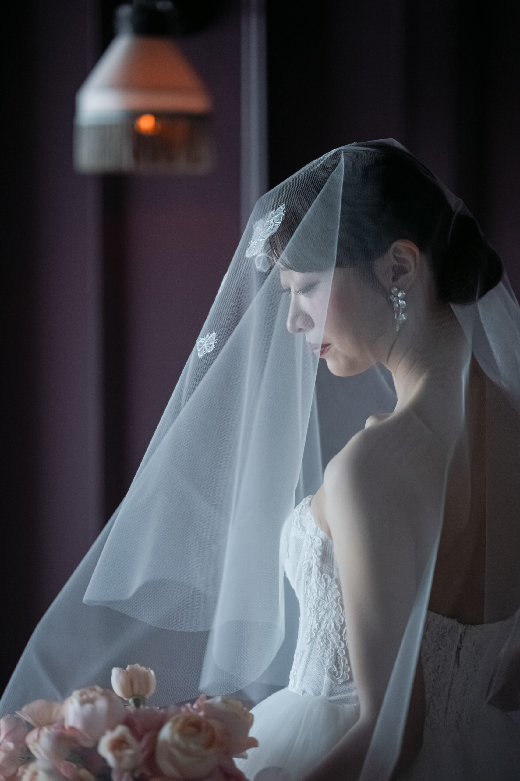 大人気のトリートメゾンの蝶々ベールを身にまとうオリエンタルホテル神戸の花嫁